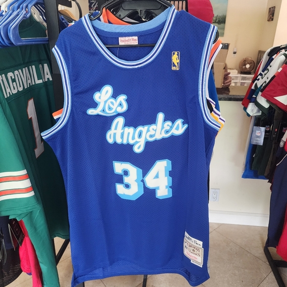 SHAQ O'NEIL LA LAKERS #34 BLUE SWINGMAN JERSEY - Picture 2 of 5